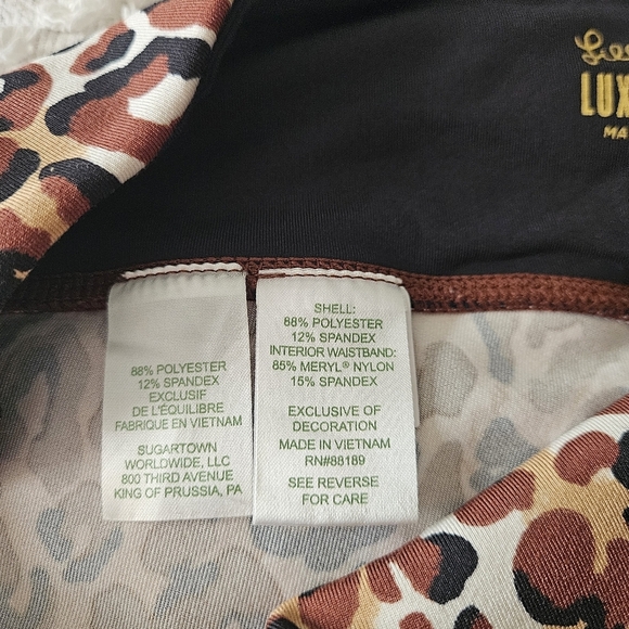 Lilly Pulitzer Luxletics Midi Leggings High Rise Women Medium Cheetah Print - Picture 4 of 8